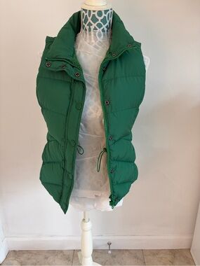 J. Crew Green Quilted Puffy Vest - Women's Sleeveless Jacket XS